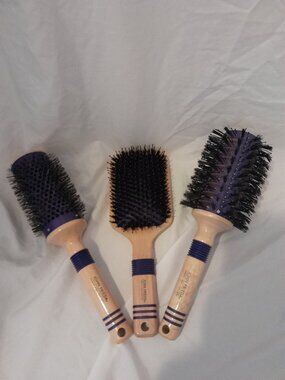 John Frieda 3-Pc Pro Hair Brush Set - Boar Bristle & Paddle - New Unused Bundle